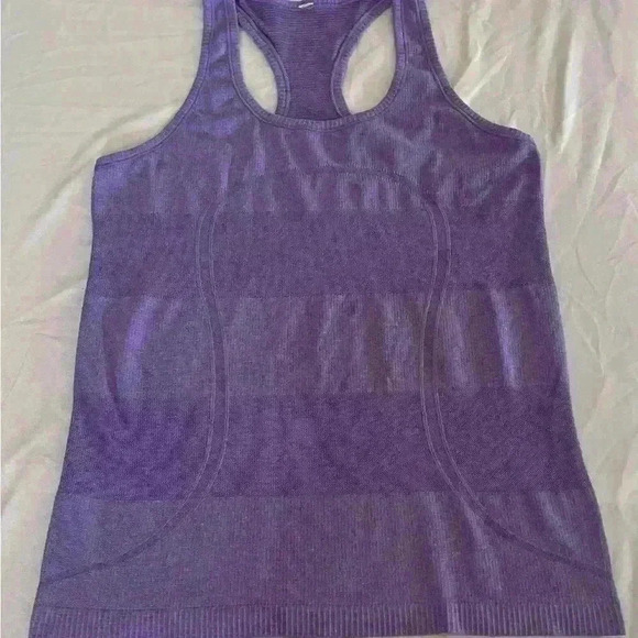 Lululemon Run  Swiftly Tech Racerback Tank Purple ombre striped size 8 - Picture 2 of 7